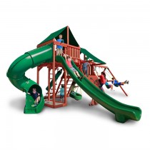 Sun Climber Deluxe Swing Set With Sunbrella Green Tarp